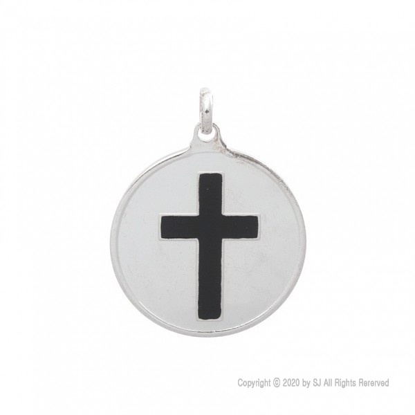 승진실버쇼핑몰,[No.11403] 원형 십자가 메달(에폭시,23mm)